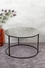 Beistelltisch >54509< in schwarz, silber, Metall - 37x59cm (HxD)