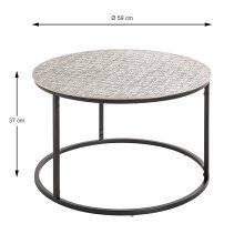Beistelltisch >54509< in schwarz, silber, Metall - 37x59cm (HxD)
