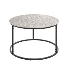Beistelltisch >54509< in schwarz, silber, Metall - 37x59cm (HxD)