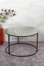 Beistelltisch >54509< in schwarz, silber, Metall - 37x59cm (HxD)