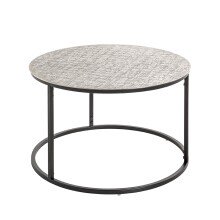 Beistelltisch >54509< in schwarz, silber, Metall -...