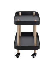 Beistelltisch >54518< in natur, schwarz, Massivholz, Metall - 50x47x30cm (BxHxT)