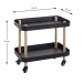 Beistelltisch >54518< in natur, schwarz, Massivholz, Metall - 50x47x30cm (BxHxT)