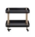 Beistelltisch >54518< in natur, schwarz, Massivholz, Metall - 50x47x30cm (BxHxT)