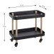 Beistelltisch >54518< in natur, schwarz, Massivholz, Metall - 50x47x30cm (BxHxT)