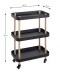 Servierwagen >54519< in natur, schwarz, Massivholz, Metall - 50x76x30cm (BxHxT)