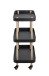 Servierwagen >54519< in natur, schwarz, Massivholz, Metall - 50x76x30cm (BxHxT)