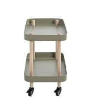 Beistelltisch >54918< in grün, natur, Massivholz, Metall - 50x47x30cm (BxHxT)