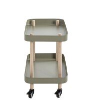 Beistelltisch >54918< in grün, natur, Massivholz, Metall - 50x47x30cm (BxHxT)