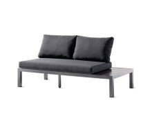 Gartenlounge-Set >Cordoba< (4-teilig) in Grau, Aluminium - 250x65x250cm (BxHxT)