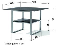 Gartentisch >Lounge< in Beton dunkel, graphit -...