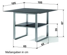 Gartentisch >Lounge< in Beton dunkel, eisengrau -...