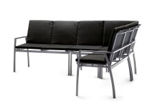 Gartenlounge-Endteil >Malaga< in Silbergrau - 65,5x92x113 (BxHxT)