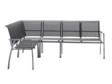 Gartenlounge-Endteil >Malaga< in Silbergrau - 65,5x92x113 (BxHxT)