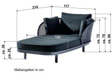 Daybed >Samoa< in grau, Olefin,Polypropylen - 210x71x117cm (BxHxT)