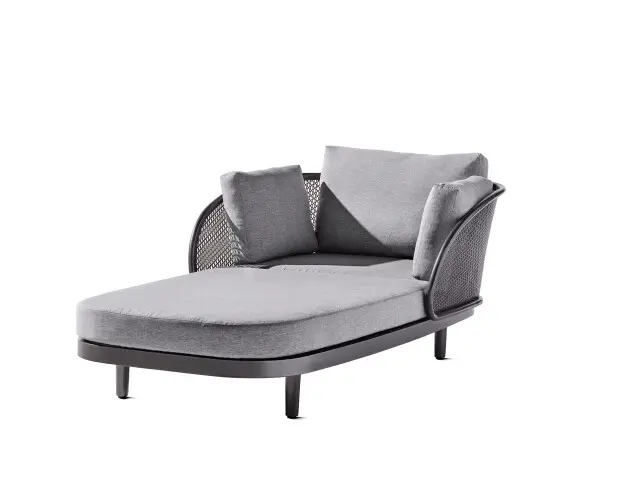 Daybed >Samoa< in hellgrau, Olefin,Polypropylen - 210x71x117cm (BxHxT)