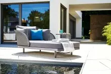 Daybed >Samoa< in hellgrau, Olefin,Polypropylen - 210x71x117cm (BxHxT)