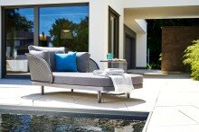 Daybed >Samoa< in hellgrau, Olefin,Polypropylen - 210x71x117cm (BxHxT)