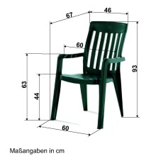 Stapelstuhl >Palma< in Smaragdgrün, Vollkunststoff - 65x93x59cm (BxHxT)