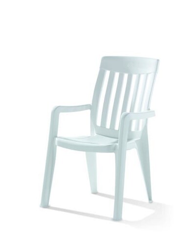 Stapelstuhl >Palma< in Weiß, Vollkunststoff - 67x93x60cm (BxHxT)