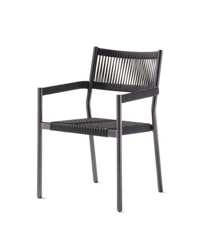 Stapelstuhl >Rimini< in Grau, Rope - 64x84x56cm (BxHxT)