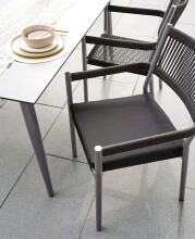 Stapelstuhl >Rimini< in Grau, Rope - 64x84x56cm...