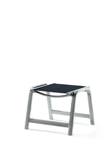 Hocker >Royal< in Grau, Textilux®-Kunstfasergewebe - 56x44x57cm (BxHxT)