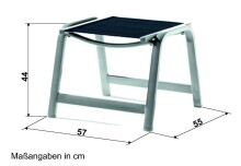 Hocker >Royal< in Grau, Textilux®-Kunstfasergewebe - 56x44x57cm (BxHxT)