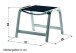 Hocker >Royal< in Grau, Textilux®-Kunstfasergewebe - 56x44x57cm (BxHxT)