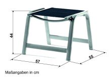 Hocker >Royal< in Hellgrau, Kunstfasergewebe - 56x44x57cm (BxHxT)