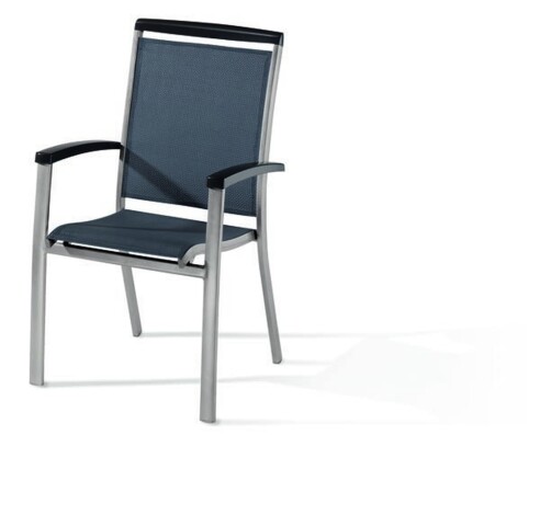 Stapelstuhl >Royal< in Grau, Kunstfasergewebe - 70x96x60cm (BxHxT)