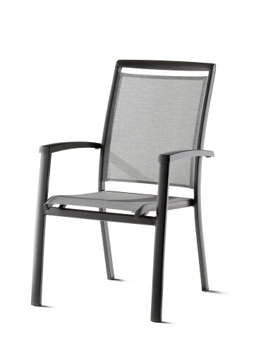 Stapelstuhl >Royal< in Hellgrau, Kunstfasergewebe - 70x96x60cm (BxHxT)