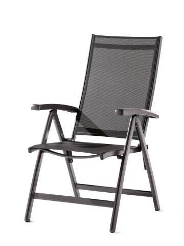 Stapelstuhl >Salerno< in Silbergrau, Kunstfasergewebe - 68x98x59cm (BxHxT)