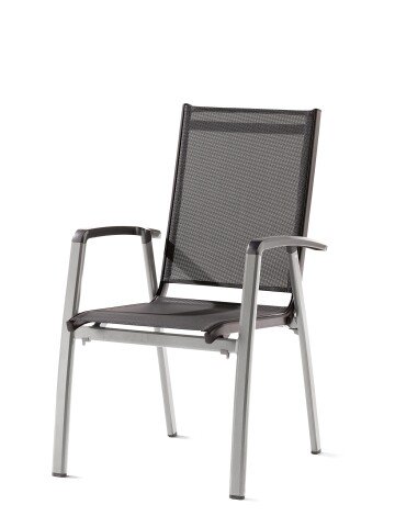 Stapelstuhl >Salerno< in Grau, Kunstfasergewebe - 68x98x59cm (BxHxT)