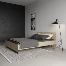Bettgestell >WATSON< in Kronberg Eiche - 188.3x71,7x204.3 cm (BxHxT)