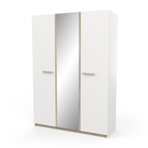 Drehtürenschrank >WATSON< in Matt weiß - 133,5x191,5x51,4cm (BxHxT)