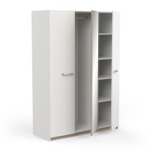 Drehtürenschrank >WATSON< in Matt weiß - 133,5x191,5x51,4cm (BxHxT)
