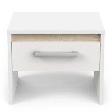 Nachttisch >WATSON< in Matt weiß - 39,5x32,1x34,7cm (BxHxT)