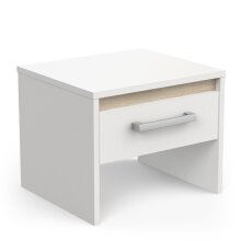 Nachttisch >WATSON< in Matt weiß - 39,5x32,1x34,7cm (BxHxT)