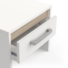 Nachttisch >WATSON< in Matt weiß - 39,5x32,1x34,7cm (BxHxT)