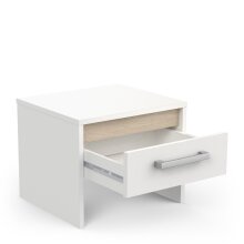 Nachttisch >WATSON< in Matt weiß - 39,5x32,1x34,7cm (BxHxT)