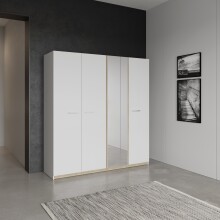 Drehtürenschrank >WATSON< in Matt weiß -...