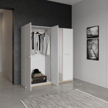 Drehtürenschrank >WATSON< in Matt weiß - 178,1x191,5x51,4cm (BxHxT)