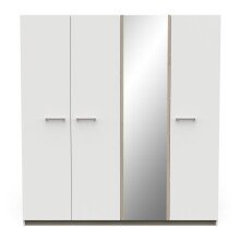 Drehtürenschrank >WATSON< in Matt weiß - 178,1x191,5x51,4cm (BxHxT)