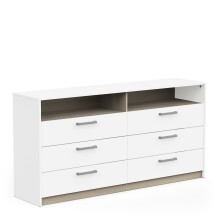 Sideboard >WATSON< in Matt weiß - 162,7x81,1x39,5cm (BxHxT)