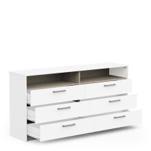 Sideboard >WATSON< in Matt weiß - 162,7x81,1x39,5cm (BxHxT)