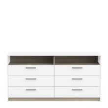 Sideboard >WATSON< in Matt weiß - 162,7x81,1x39,5cm (BxHxT)