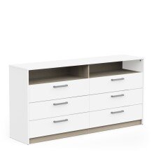 Sideboard >WATSON< in Matt weiß - 162,7x81,1x39,5cm (BxHxT)