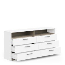 Sideboard >WATSON< in Matt weiß - 162,7x81,1x39,5cm (BxHxT)