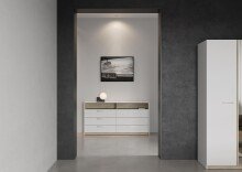 Sideboard >WATSON< in Matt weiß - 162,7x81,1x39,5cm (BxHxT)